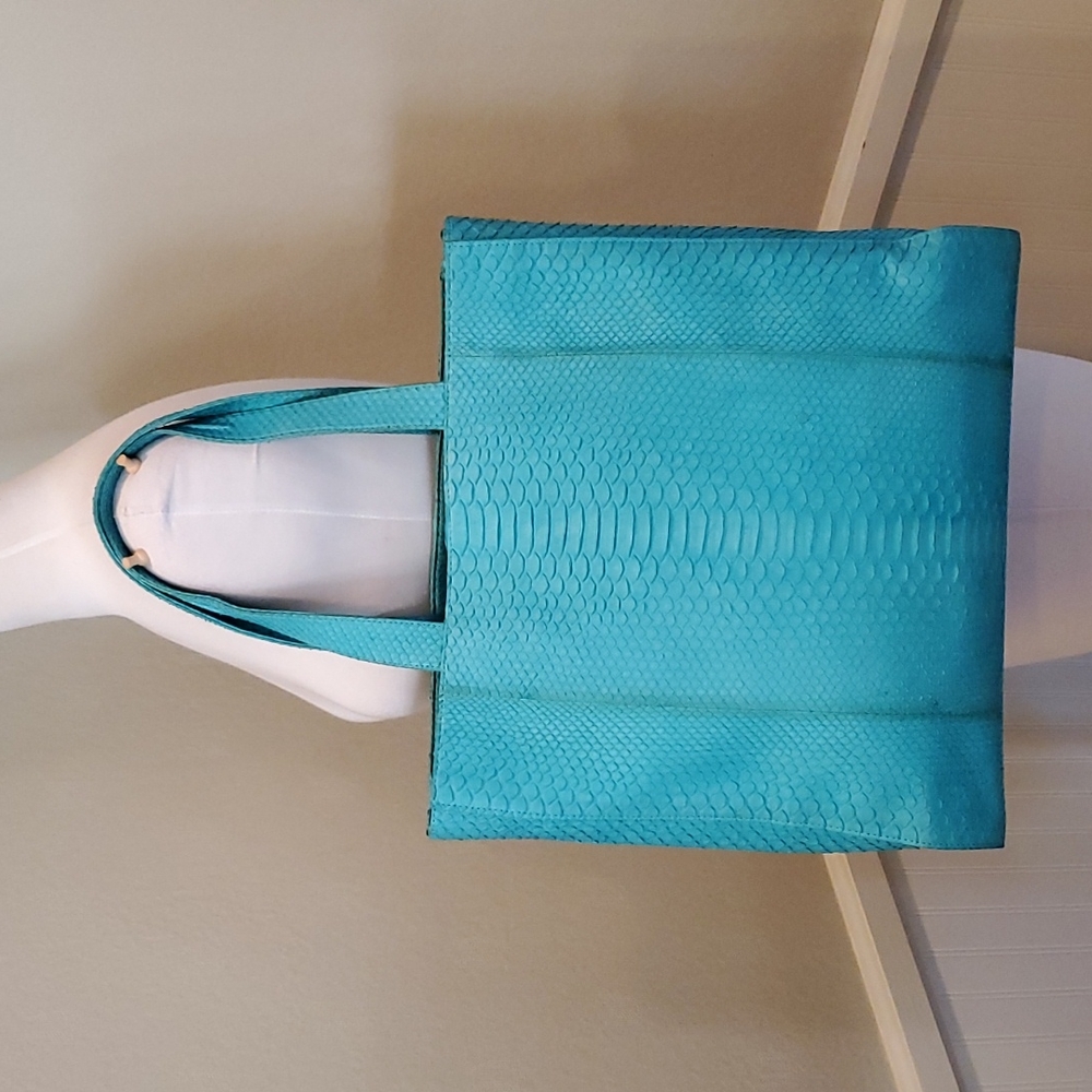Real Python WH Petronela turquoise tote